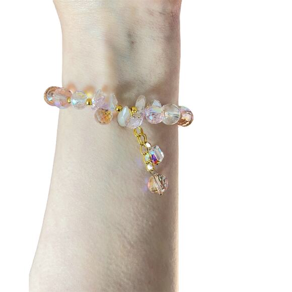 Pink Swarovski Beaded Charm Bracelet - Picture 11 of 12